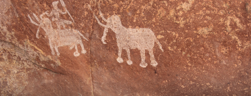 prehistoric rock paintings in Bhimbetka